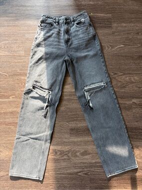 PacSun 90s Boyfriend Jeans | Gray Distressed High Rise Straight Leg | Size 26